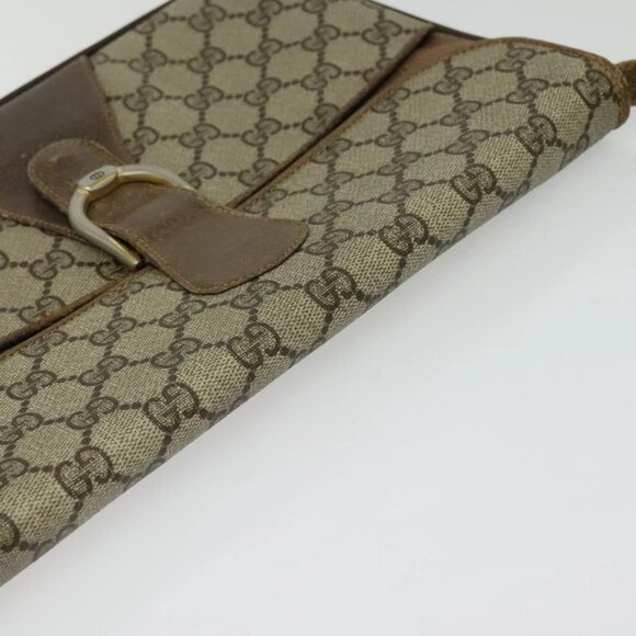 GUCCI GG Supreme Shoulder Bag PVC Beige Gold Auth - Picture 7 of 16